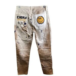 Lucky Brand Custom Emory Paint Splattered Jeans Size 6 Class Of 2029 Admitted